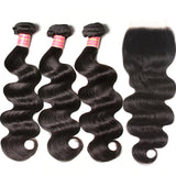 Sunber Hair Body Wave Transparent 5*5 Closure With Virgin Hair Weave 3 Bundles