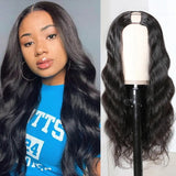 Sunber Chic U Part Hair Wigs‎ Body Wave 150% Density Glueless Human Hair Wigs Natural Color For Women
