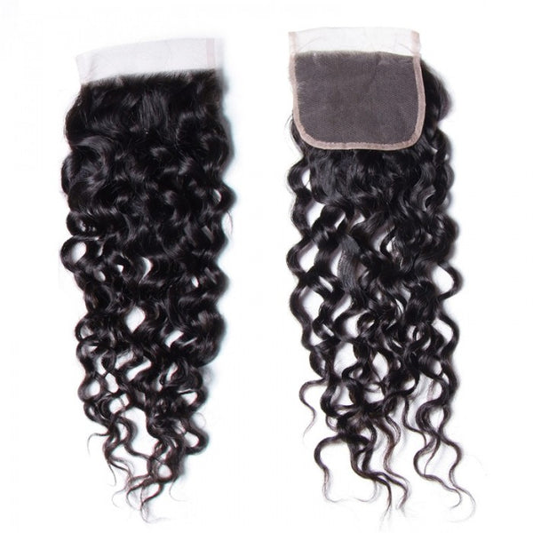 Sunber Hair Water Wave 1pcs Free Part Lace Closure 100% Human Hair Swiss Lace Closure