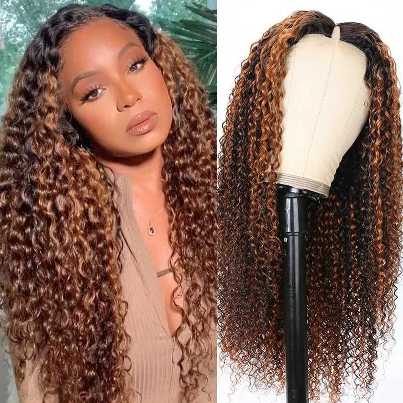 BOGO Sunber V Part Wigs Balayage Highlight Curly Effortless To Put On Human Hair Wig Flash Sale